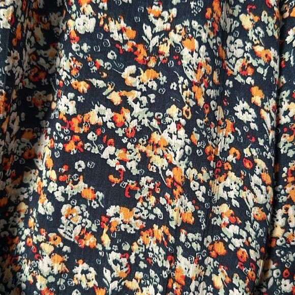 Caralyn Mirand The Drop Size 2X Navy Floral Long Sleeve Faux Wrap Front Dress - Picture 4 of 8